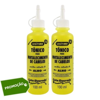 Kit 2 un Tonico Alho Fortalecimento Capilar Maciez Gota Dourada 100ml