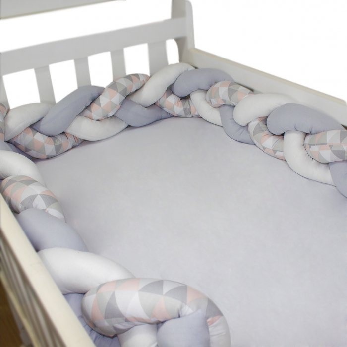 Protetor Trança Losango Rosa Avulsa Para Berço 4,00 Mts, Laura Baby