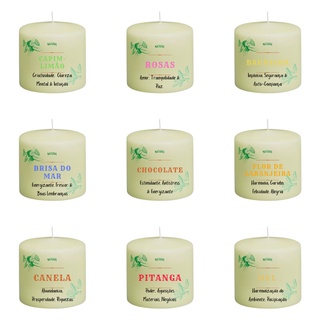 Vela Aromática Perfumada Cera Soja Vegetal Natural Com Óleo Essencial Queima 16hr
