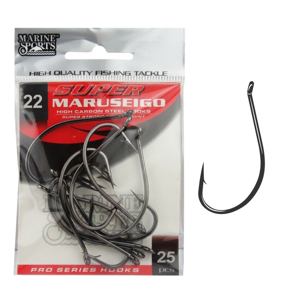 Anzol De Pesca Super Maruseigo Marine Sports Black Niquel Resistente em Oferta na Shopee
