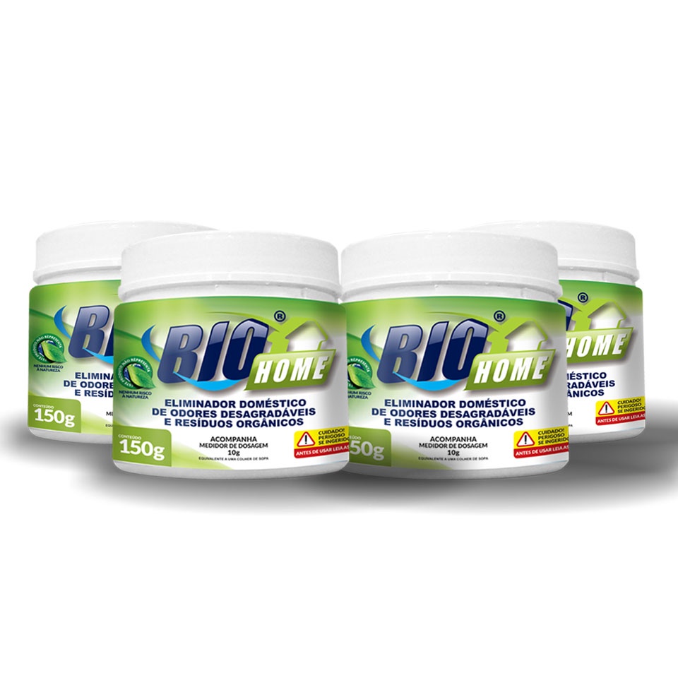 Limpa Fossa, Caixa de Gordura e Ralos - BioHome 150g - Kit com 4
