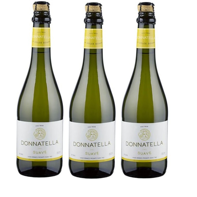 Kit Vinho Donnatella Frisante Branco Suave Fino 660ml 3uni