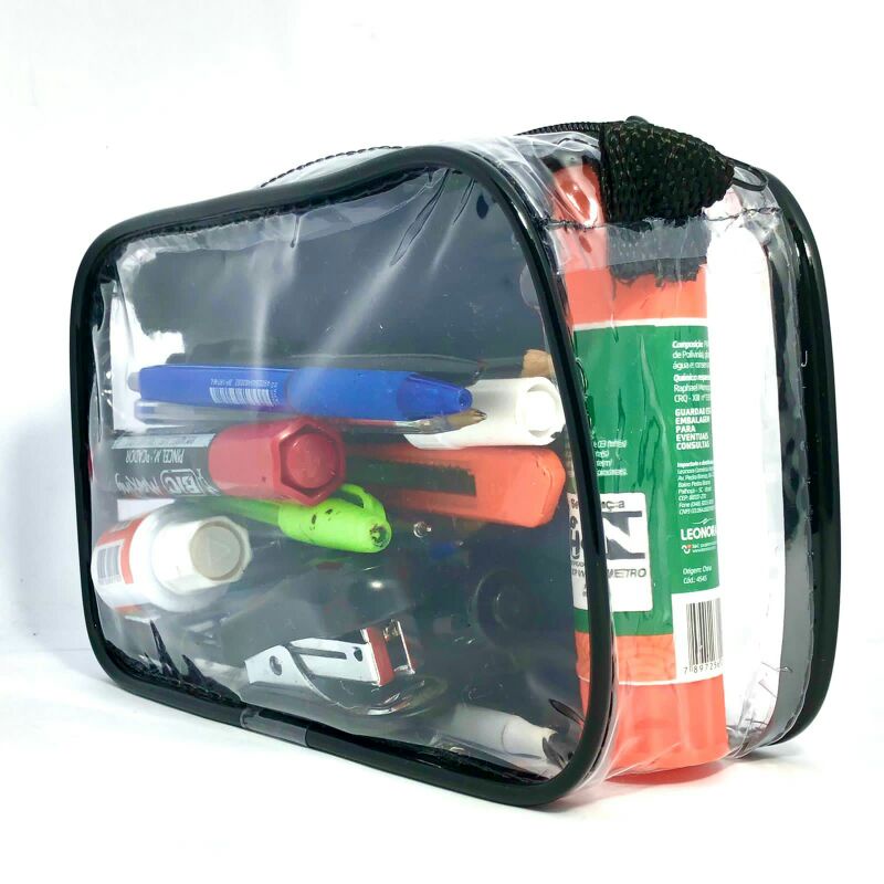 necessaire transparente e preta / organizadoras/ maquiagem/ viagens e etc