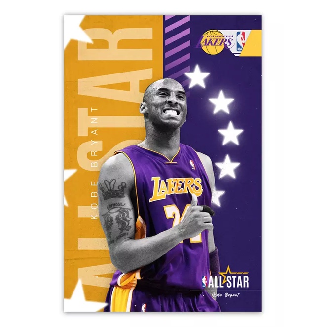 quadro decorativo esporte basquete lenda kobe bryant 60x40 cm decoração
