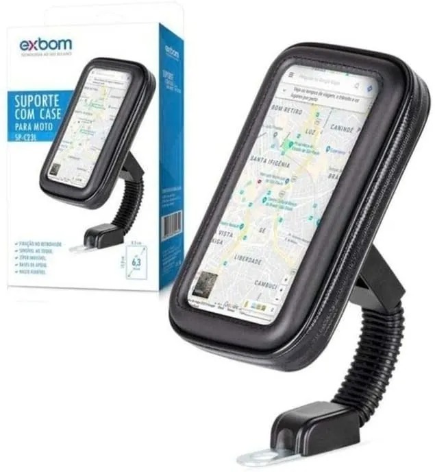 Suporte de Celular para Moto Impermeável Fixa no Retrovisor até 6.3 Polegadas
