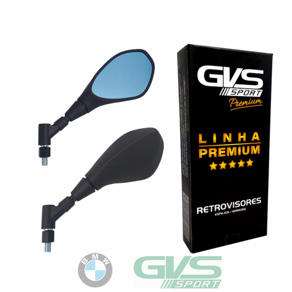 Retrovisor GVS BMW GS650/F800 Giro 360° Rosca Padrão Yamaha Lente Convexa Azul em Oferta na Shopee
