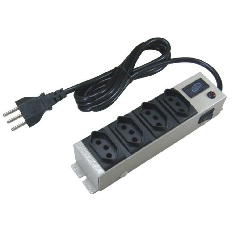 Filtro de Linha Power Line 10a 1m 4 Tomadas Bivolt 2P+T Multicraft - Home Appliances