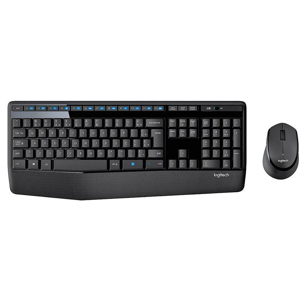 Combo teclado e mouse sem fio logitech mk345 wireless abnt2 bateria de
