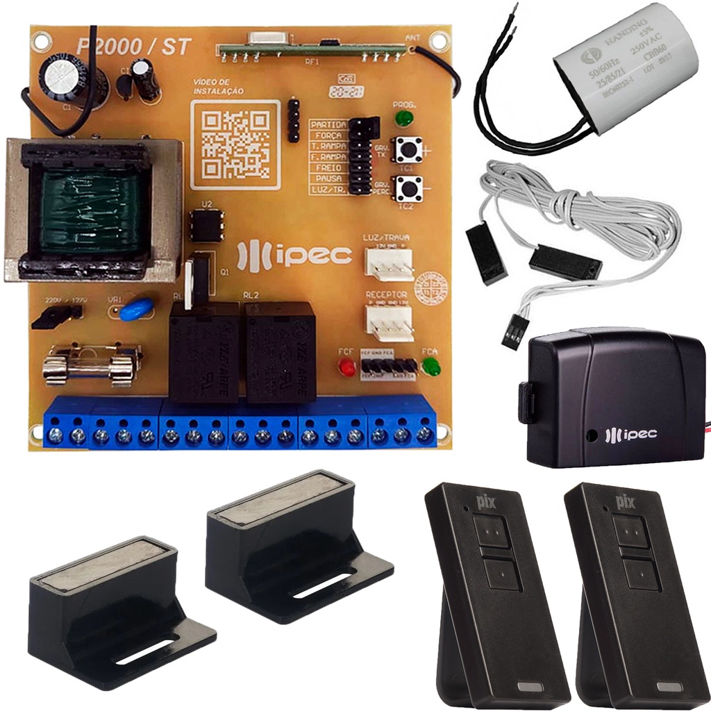 Central Placa Motor Deslizante Peccinin Sensor Fim de Curso Imãs Controles Capacitor
