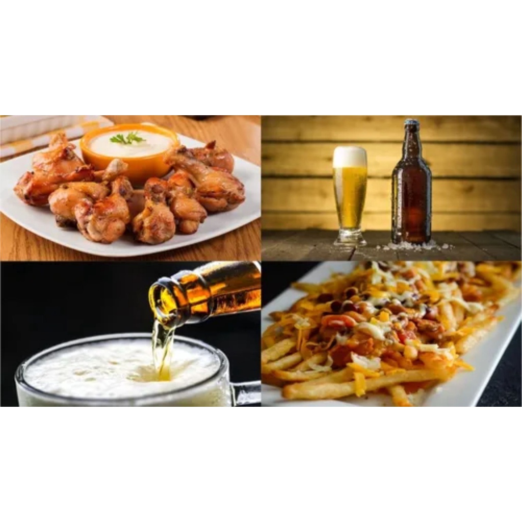 Painel Adesivo Cerveja Petiscos Porções Comida Bebida Bar