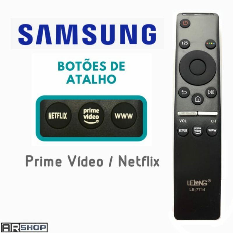 Controle TV Samsung Smart UN55RU7100GXZD Netflix / Prime vídeo - 9062