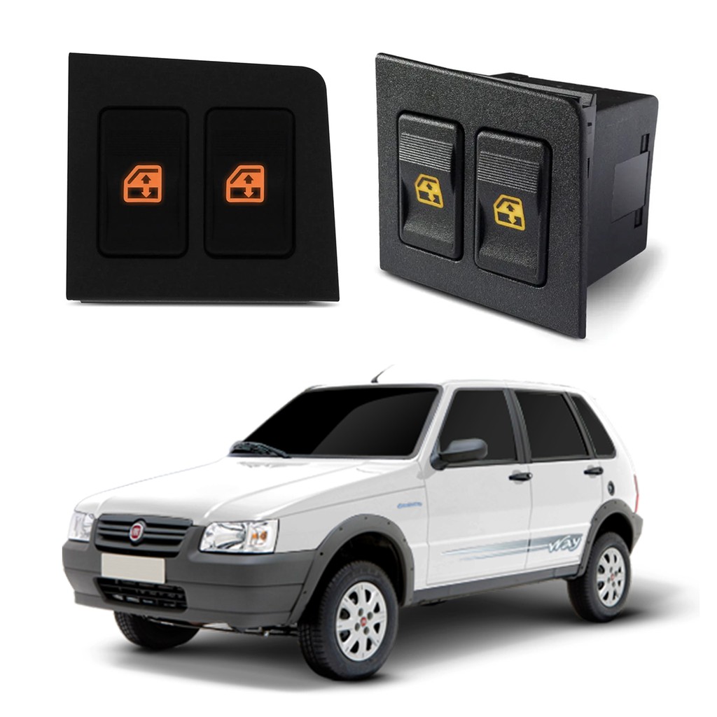 Botão Interruptor Vidro Elétrico Duplo Uno Mille/ Fiorino em Oferta na Shopee