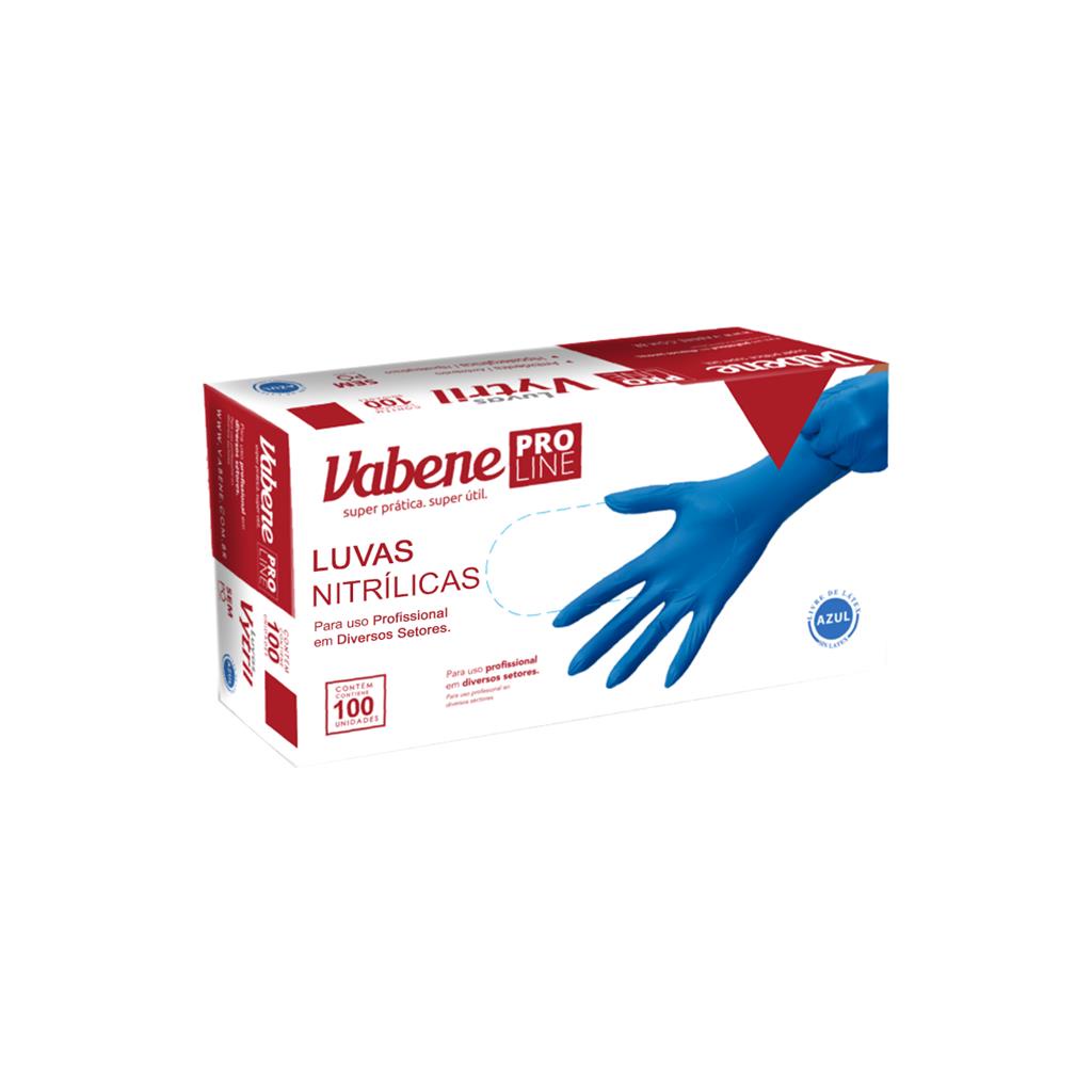 Luva Nitrílica Vabene Azul Proteção Química Tamanho G 100 Unidades ...