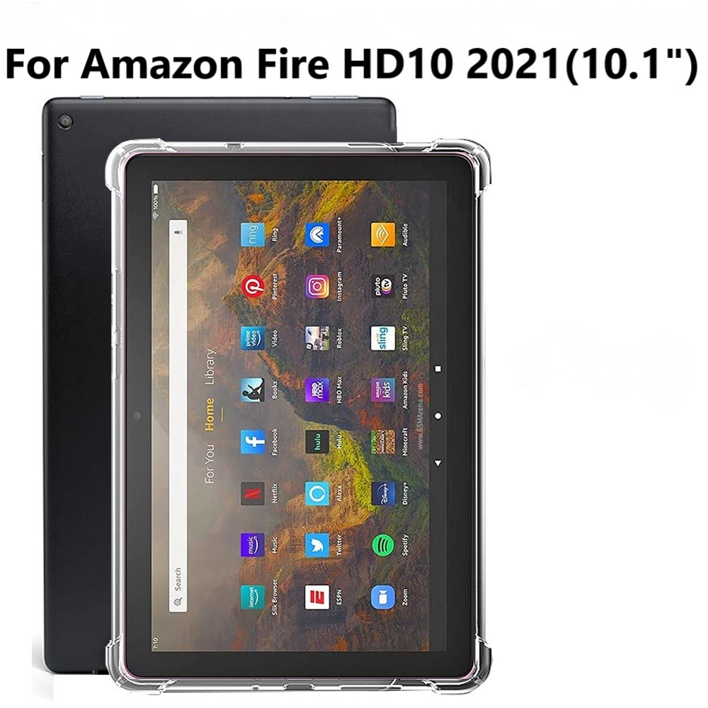 Para Amazon Kindle Fire HD 10 2023 10.1 Polegadas Plus TPU Capa Protetora Transparente De silicone 8 & 8 Tablet