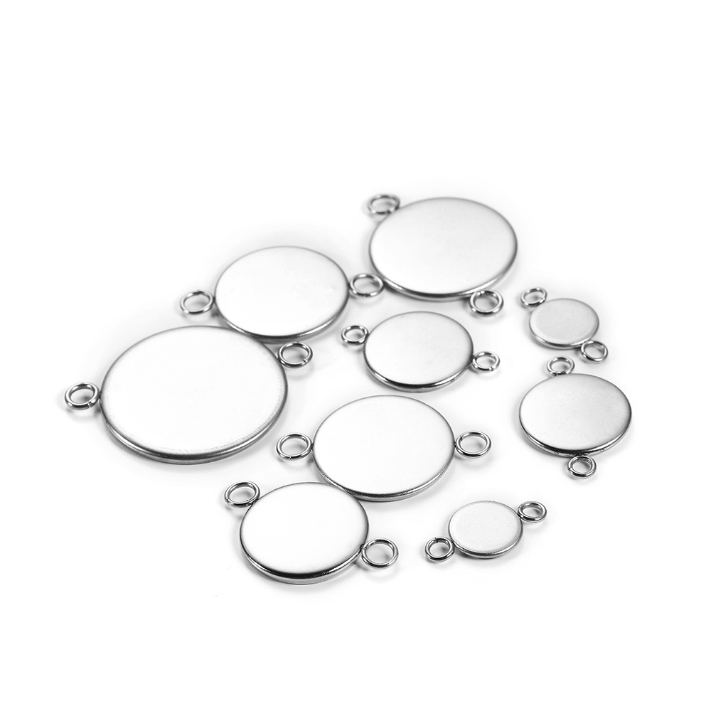 St.kka 20 Peças/Lote Bandeja De Base De Aço Inoxidável Em Branco , Usado Para Pulseira DIY Pingente De Produção
