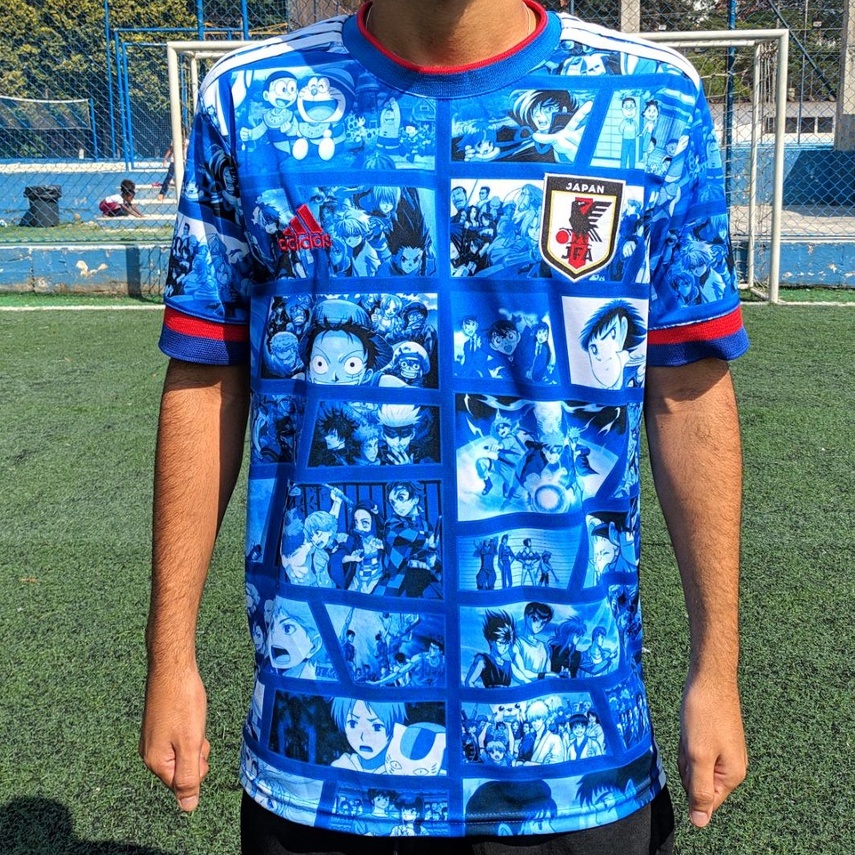 camisa de time JAPÃO ANIME AZUL 22~23 mega lançamento de camiseta de futebol.