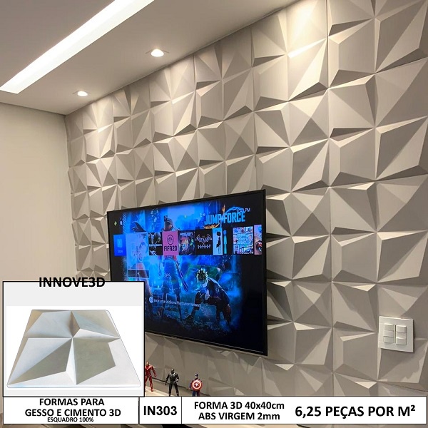 Forma Gesso 3d 40x40cm Abs 2mm Molde Para Gesso/cimenticio 3d