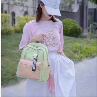 Mochila Feminina Casual Impermeável De Nylon De Alta Qualidade mochila escolar com o acessório da Flor