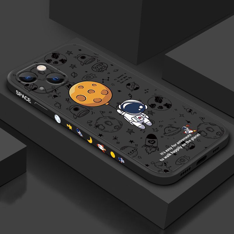 Capa Flexível De Silicone Astronauta Para Samsung Galaxy S21/S22 Plus/S20/FE/S10 A52/A72/A53/A32/A22/A12/A51/A71