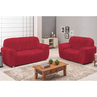 Kit Capa De Sofá 3 E 2 Lugares 21 Elásticos Malha Gel VERMELHA em Oferta na Shopee