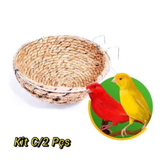 Ninho Corda Sisal P/Canário Belga Alça Arame 2 Unidades em Oferta na Shopee