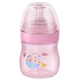 Mamadeira Bebê Silicone Antivazamento 150mL De 0 A 6 Meses Cinturado Anatômico Evolution Lillo