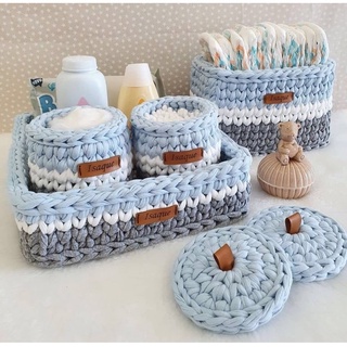 kit Higiene bebê 4 peças em fio de malha! personalizado com nome do bebê enxoval maternidade