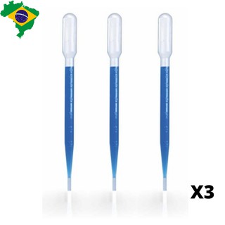 3 Pipeta Conta Gotas Plástica Pasteur 3ml Pipetas