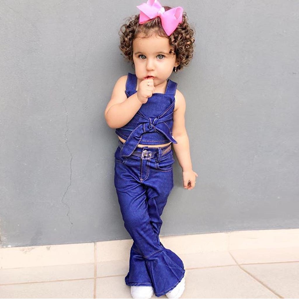 calça flare de criança