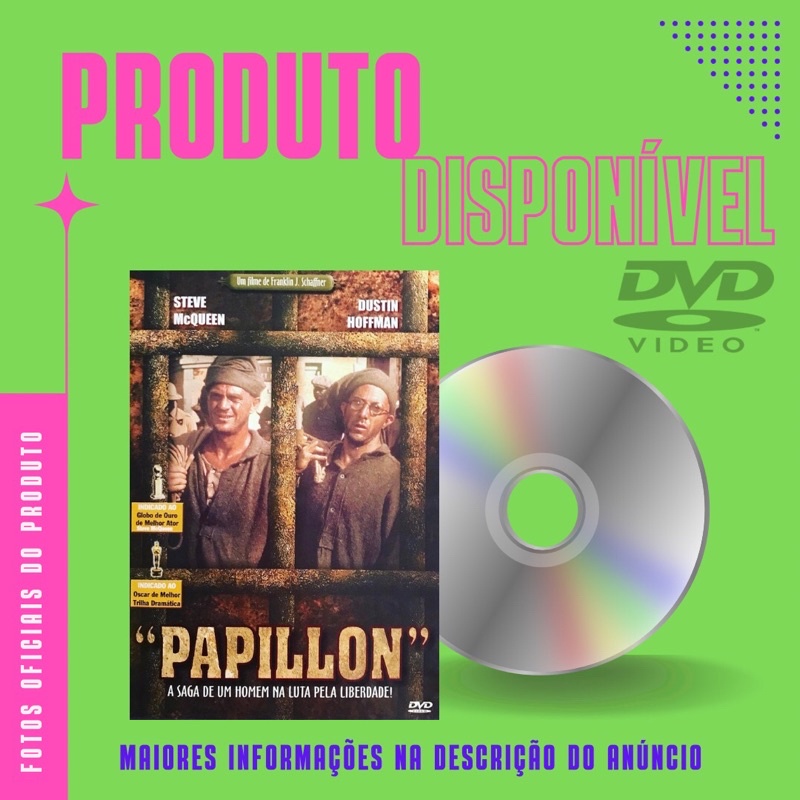 DVD FILME PAPILLON - Com: Steve McQueen, Dustin Hoffman
