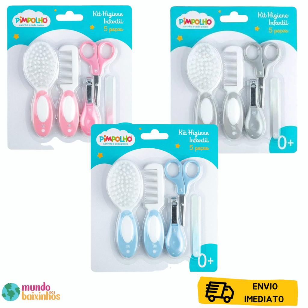 kit higiene 5 peças bebe unha pimpolho