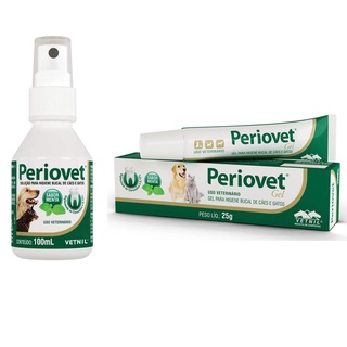 Periovet Spray 100ml + Periovet Gel 25g Anti Tártaro Vetnil em Oferta na Shopee