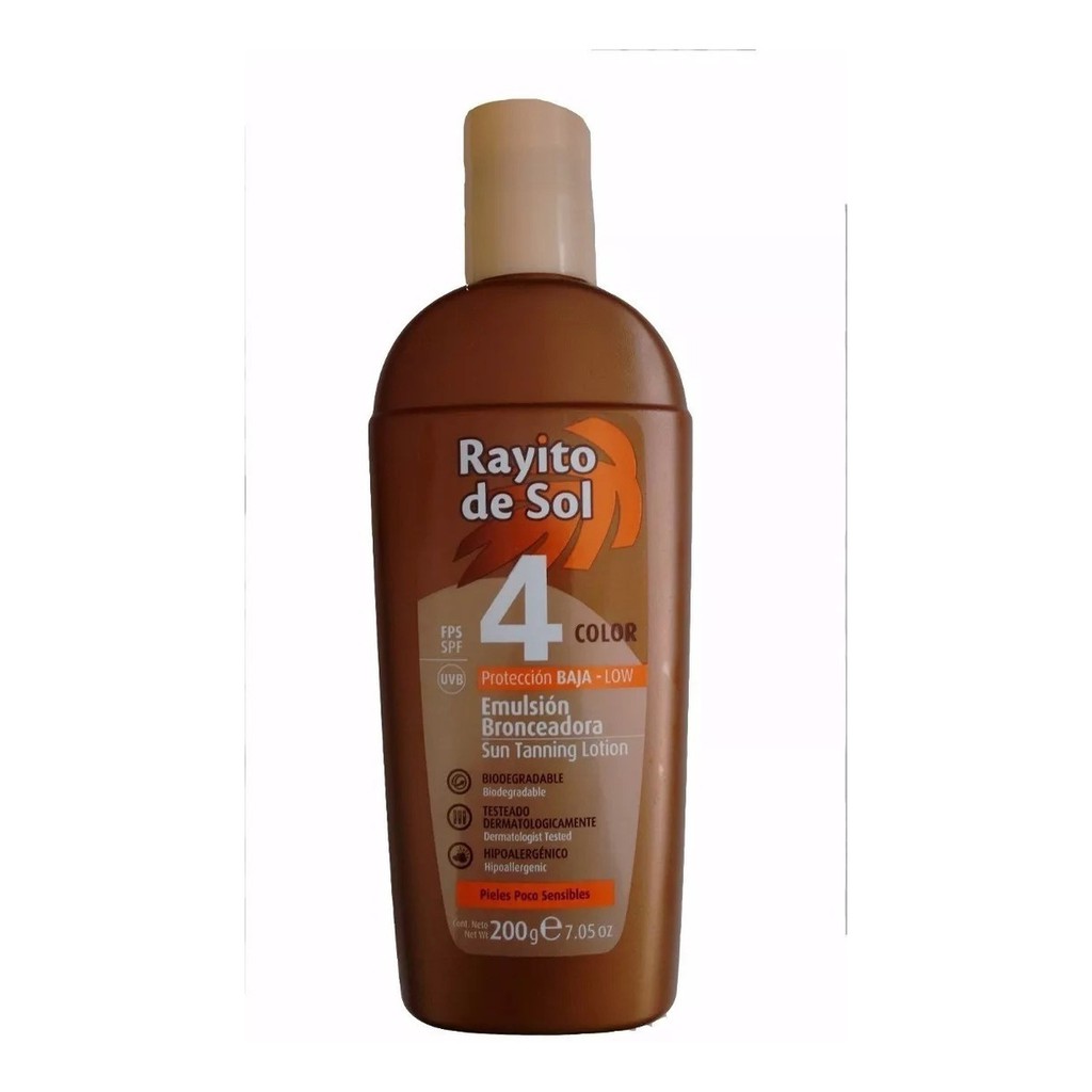 Bronzeador Rayito De Sol Fps 4color -200g Original