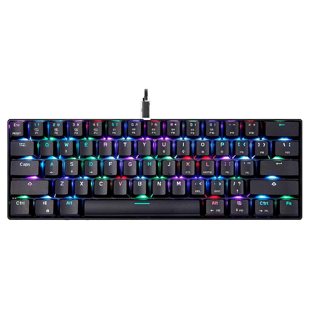 Teclado Mecânico Gamer Motospeed CK61 Essential, RGB, Switch Blue, ANSI, Preto - SEMINOVO