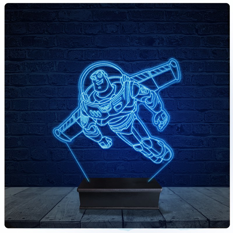 Luminária Led Acrilico Abajur - Buzz Lightyear Toy Story