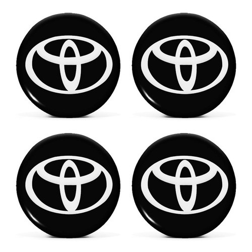 Jogo com 4 Peças Emblemas Botons Adesivos Resinados Toyota para Calotas e Rodas 48mm Logo em Oferta na Shopee