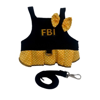Coleira Peitoral Pet Guia para Cachorro Fêmea FBI