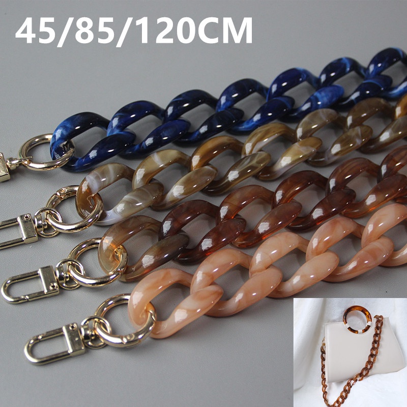 Acessórios De Bolsa Feminina Saco De Resina Acrílica Corrente Decorativa Retrô Feito À Mão Espinha De Peixe Removível