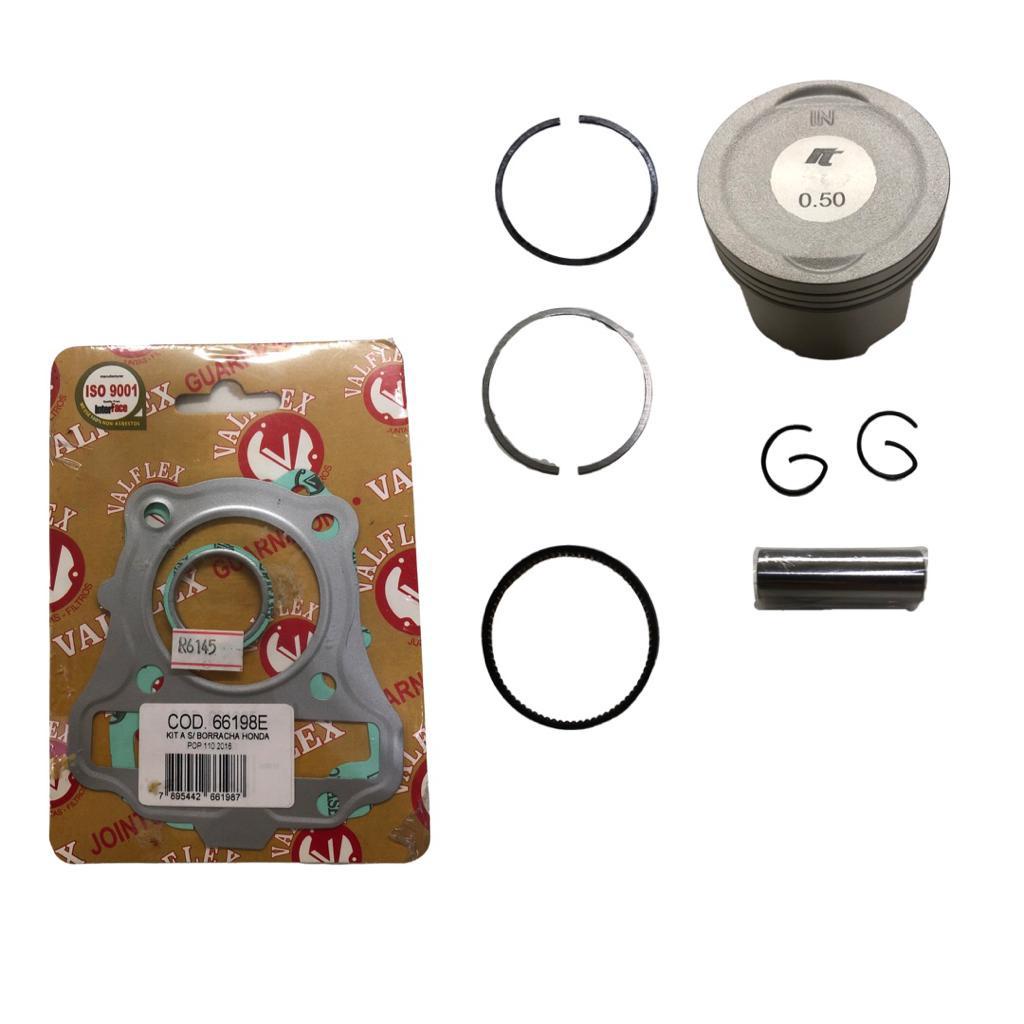 Pistão Completo 1,0Mm Biz 110 Pop 110 + Junta Kit  A