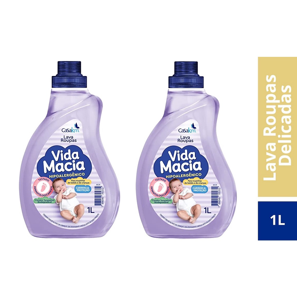 Kit 2 Lava Roupas Líquido Roupinhas Bebês & Crianças 1 litro cada casakm