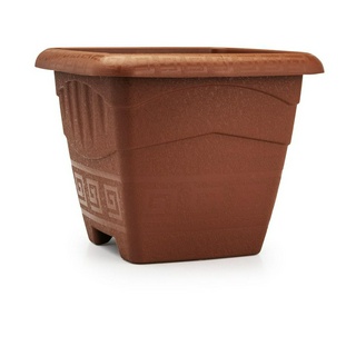 Kit 5 Vasos Quadrado Terracota Tacho Plástico 11 Litros Para Flores E Plantas