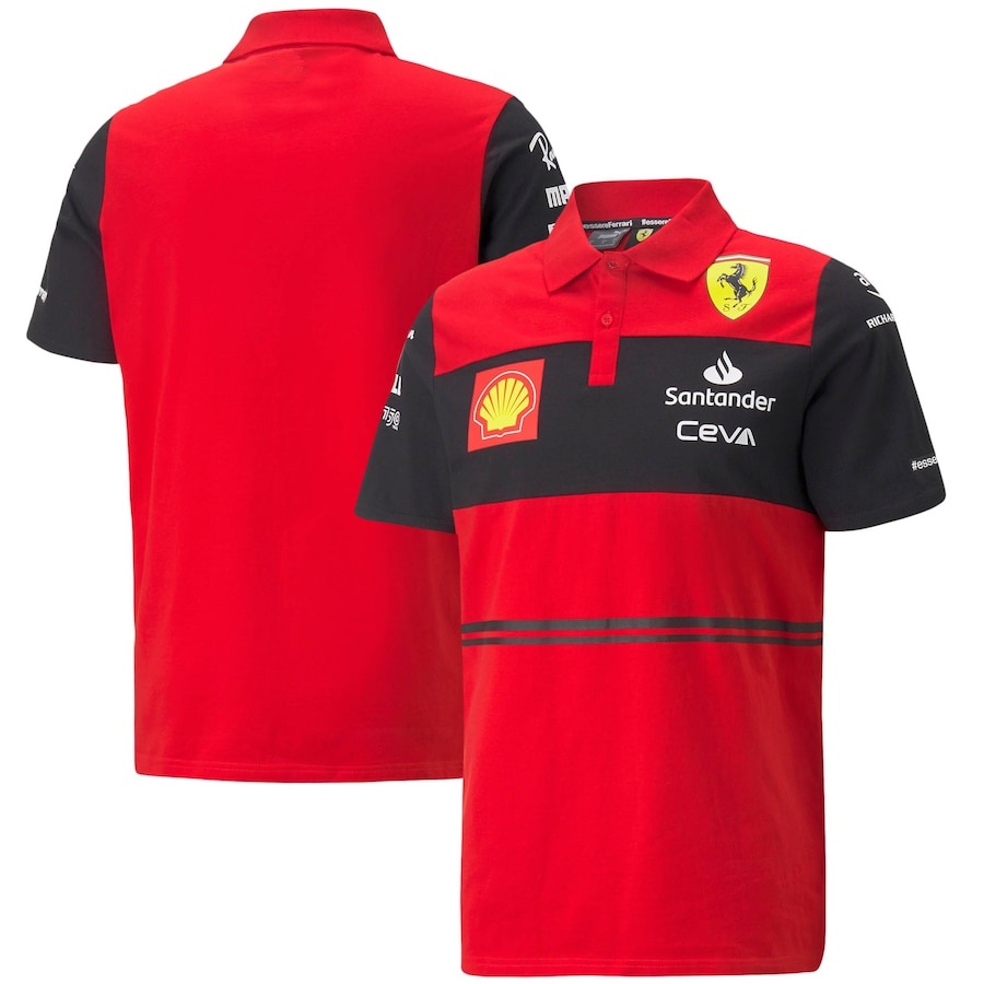 Camiseta Polo Scuderia Ferrari f1 2022 2023 Team Charles Leclerc