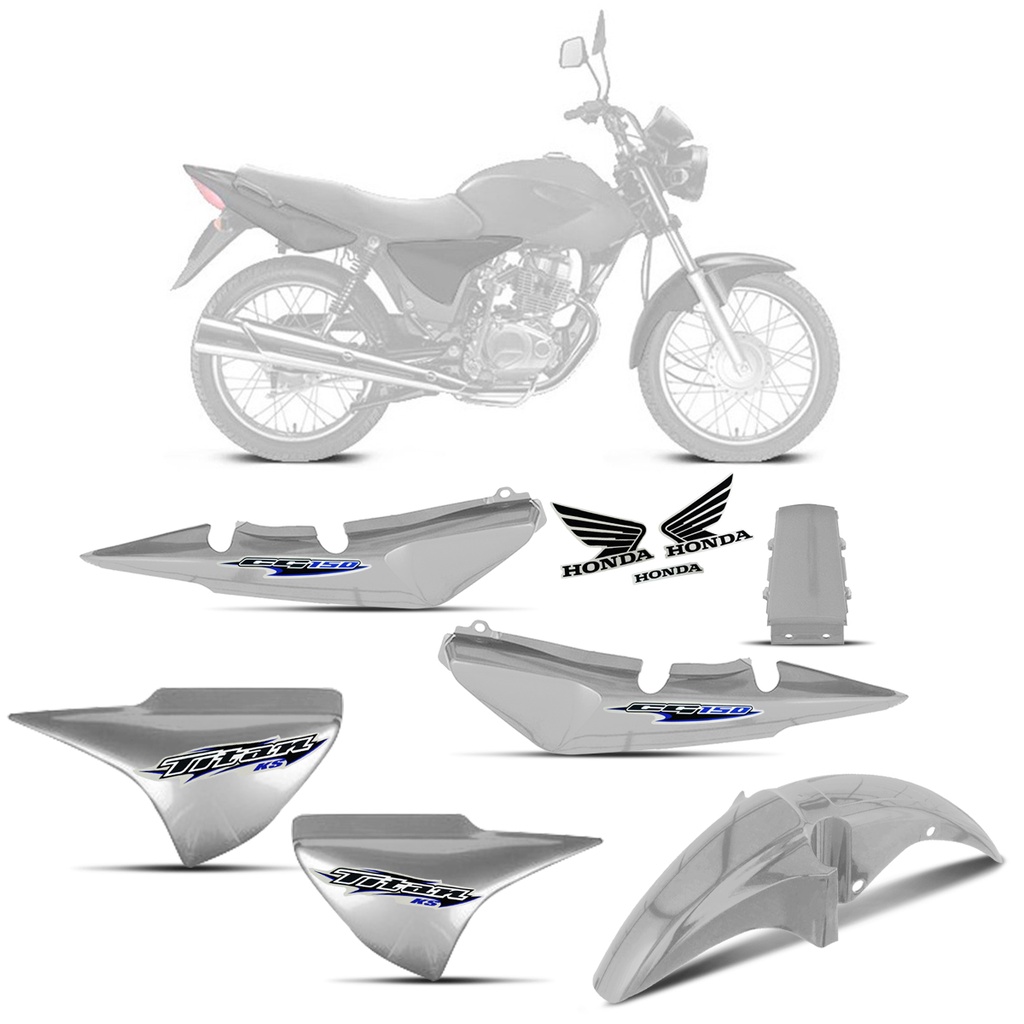 Kit Carenagem Completo Cg Titan 150 Prata 2006 Ks Es Esd Com Adesivos