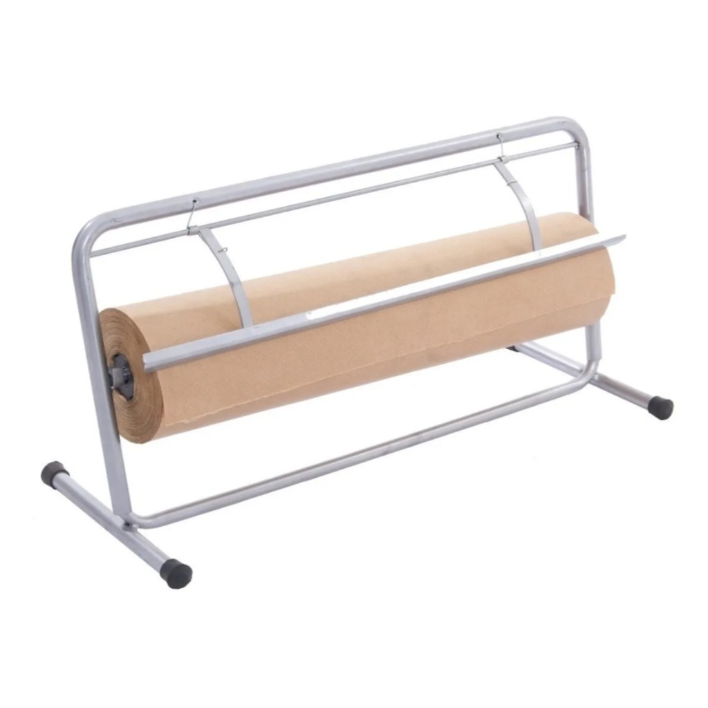 Suporte Rolo De Papel 60 CM + 1 Bobina Papel Kraft 60 CM Loja Comércio Envelopamento