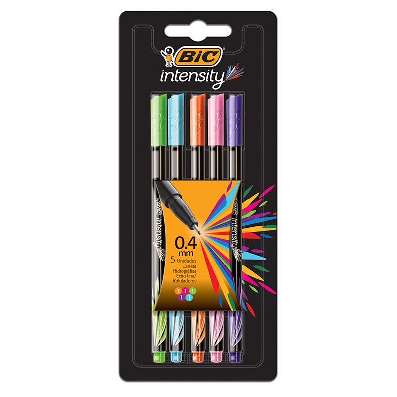 Caneta hidrográfica Point Intensity com 5 unidades Bic