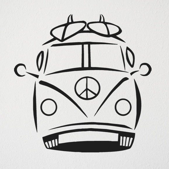 Adesivo Decorativo Kombi Carro Vintage frente
