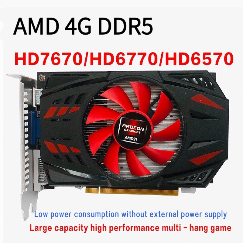 Placa Gráfica Independente AMD hd7670 4G hd6770 4G 6570 7600 HD 7770 ...