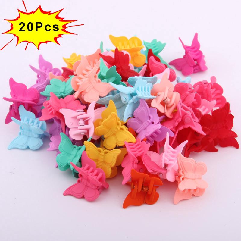 20 Pçs Presilha/Piranha de Cabelo de Borboleta Infantil Feminina Fofinha