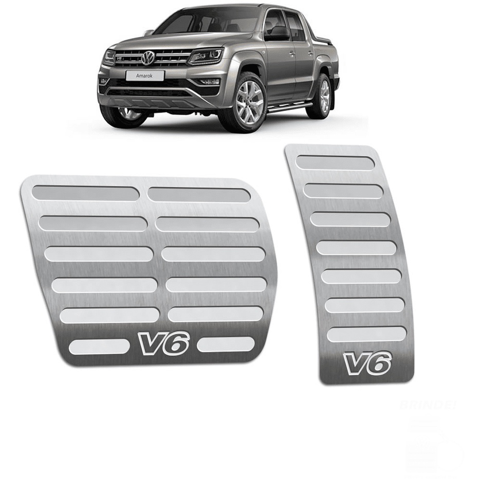 Pedaleira Amarok V6 10/.. Automático Aço Inox - Não fura o pedal em Oferta na Shopee
