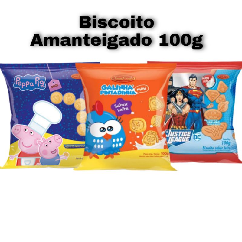 Biscoitos Amanteigados Personagens 100g | Shopee Brasil